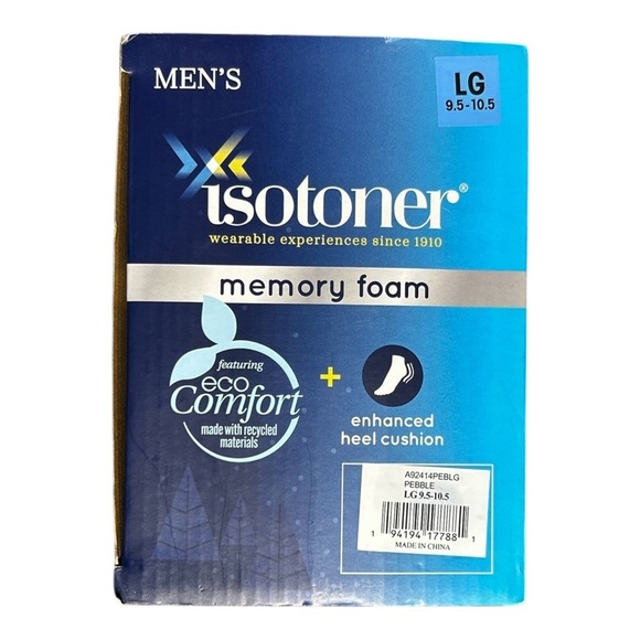 ISOTONER Memory Foam Brown Corduroy Slippers sz L (9.5-10.5) Eco Comfort NIB - Picture 5 of 5